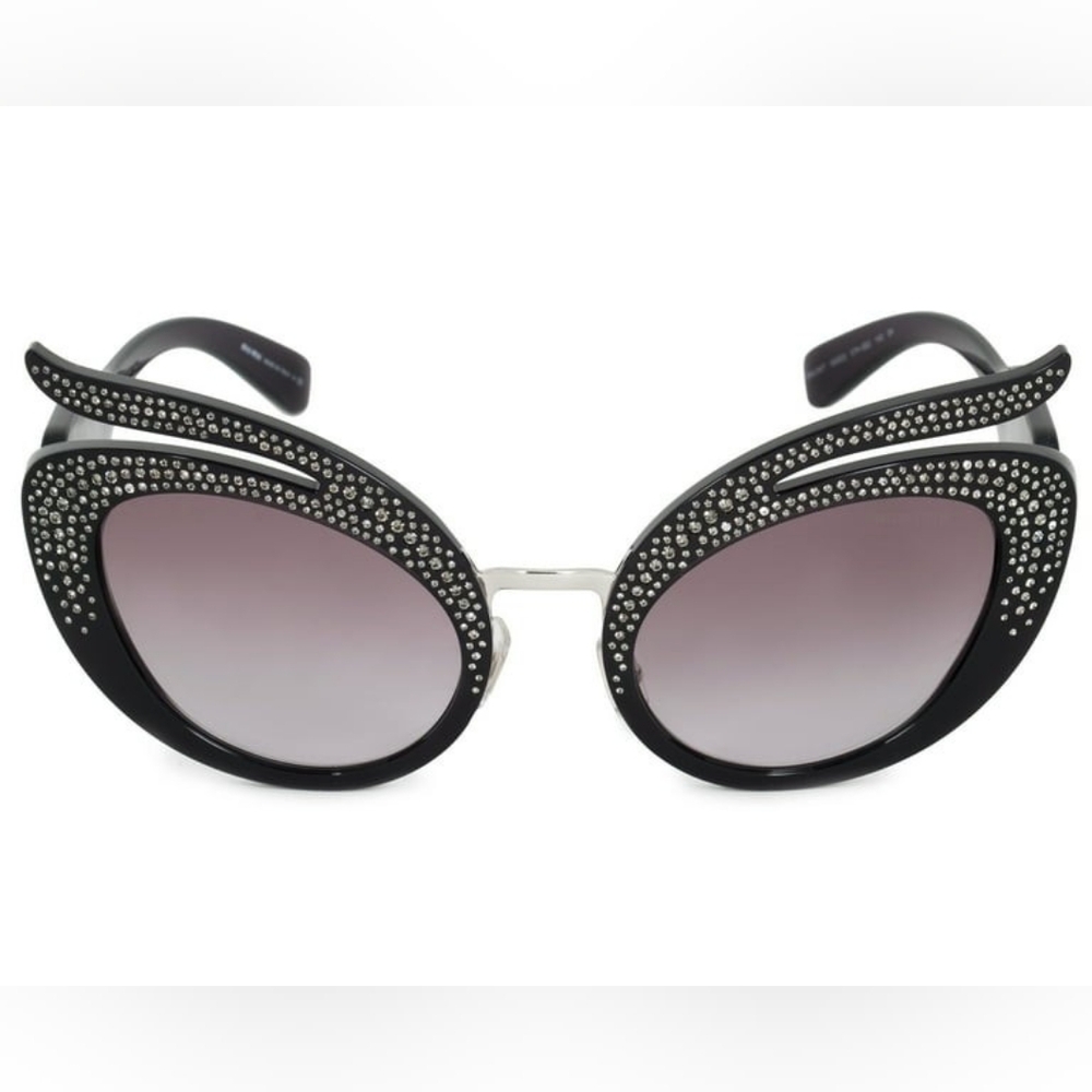 Miu Miu Womens Cat-eye Sunglasses Black 53mm 
